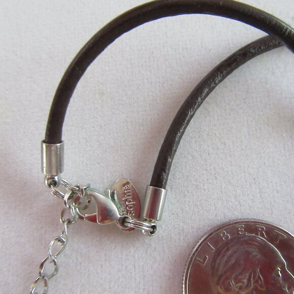 Lia Sophia 'Sheridan' silver & black enamel pendant necklace & earrings - Picture 7 of 9